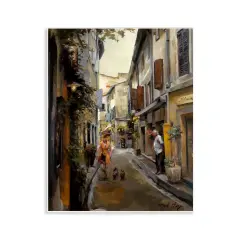 Stupell Industries European City Dog Walk Wall Plaque Art Design by Marilyn Hageman