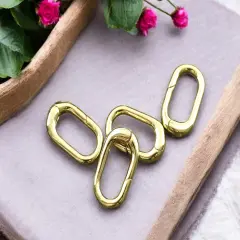 *5* 18x10x3mm 18k Gold Plated Oval Spring Ring Clasps