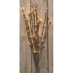 Battery-Operated LED Lighted Branch with 60 Lights and Flexible Wire Stems for Home or Event Decor