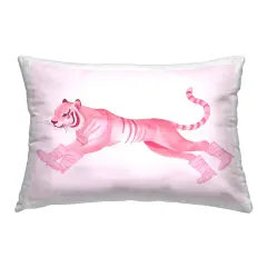 Running Tiger in Boots Decorative Printed Throw Pillow Design by Daphne Polselli, 14 x 7 x 20