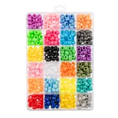John Bead 600-Piece Assorted Plastic Alphabet Pony Beads Jewelry Making Beads Box