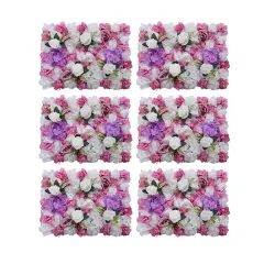 6 PCS Artificial Hydrangea Flower Panel Wedding Party Background Wall 60cm*40cm
