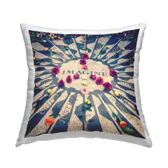 Imagine Peace Symbol Design by GraffiTee Studios Throw Pillow 