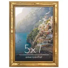 Americanflat Picture Frame with Bamboo Design - Gold Bamboo Frame with Shatter-Resistant Glass - Elegant Gallery Style Frame - Faux Bamboo Photo Frame for Tabletop or Wall Display