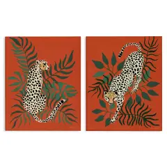 Stupell Industries Sitting Cheetah Prowling Jungle2 pc Canvas Wall Art Set Design by Yvette St. Amant