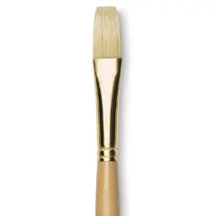 Rapha&euml;l D'Artigny Interlocked White Bristle Brush - Flat, Long Handle, Size 16