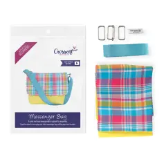Crosscut Sewing Co.&reg; Messenger Bag Sewing Project Kit for Beginners Madras yellow