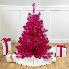 Northlight 3' Metallic Pink Tinsel Artificial Christmas Tree - Unlit
