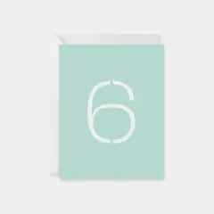 Age 6 Stencil Number Birthday Card