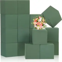 18 Pcs Floral Foam Blocks 3.15" Dry and Wet Flower Blocks for Artificial and Fresh Flowers Green Foam for Flower Arrangements Plant Florist Bricks for Wedding Mother's Day Summer Party Decor