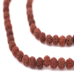 The Bead Chest Cinnamon Brown Volcanic Lava Beads (6mm)