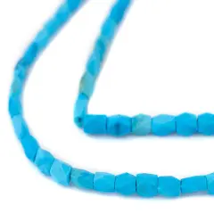 The Bead Chest Baby Blue Faceted Afghan Turquoise Beads 6x4mm Afghanistan Gemstone 16 Inch Strand