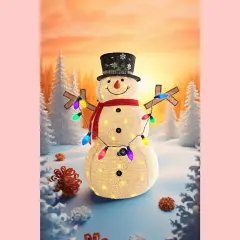 Classic Holiday Snowman with 200 LED Lights Outdoor Indoor Christmas Display 45 x 28 x 60 in