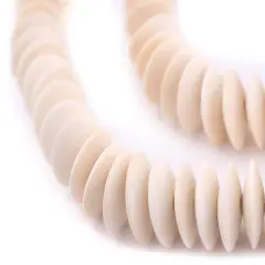 The Bead Chest White Saucer Natural Wood Beads (15mm): Organic Eco-Friendly Wooden Bead Strand for DIY Jewelry, Crafts, Necklace and Bracelet Making
