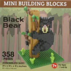 Black Bear on Tree Mini Building Blocks