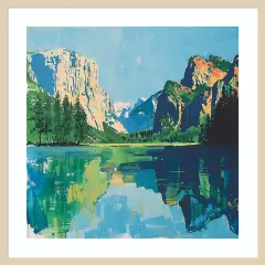 Mountain Reflection II by Walker Noble Wood Framed Wall Art Print