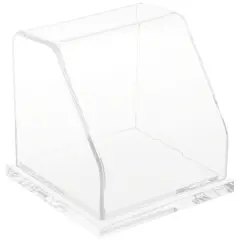 Plymor Clear Acrylic Slanted Front Display Case, 4" x 4" x 4"