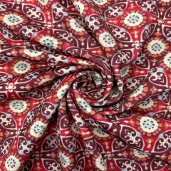 1 Yard Floral Tile Print Stretch Spandex Fabric for Swimwear and Leggings 58/60 Inches Wide