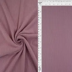 1 Yard 4x2 Yummy Rib Knit Fabric 170 GSM, 58/60&Prime; Wide Polyester Spandex Blend PLUM VINTAGE