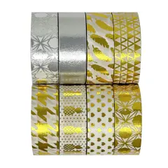 Wrapables Metallic Foil Washi Masking Tape Collection (Set of 8), 08WPSET07