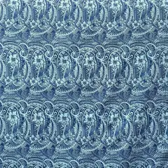 1 Yard Mini Hibiscus Flowers Polynesian Tattoo Fabric, 100% Polyester, 60 Inches Width Blue