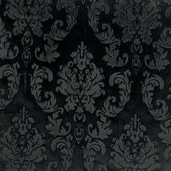 1 Yard Damask Embossed Velvet Fabric for Upholstery Drapery Decor Crafts Costumes Projects 55 Inches Width Black