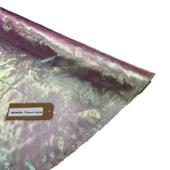 1 Yard Metallic Tissue Lame Fabric Lightweight Shiny Draping Material for Decor and Craft Pink Iridescent