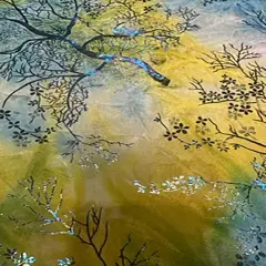 1 Yard Tie Dye Stretch Velvet Early Spring Foil Fabric 60 Inches Width Lime