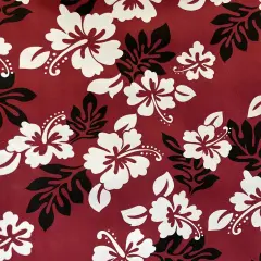 1 Yard South Pacific Islander Flowers Polyester Fabric For Apparel Sewing And Craft Projects 60 Inch Burgundy