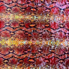 1 Yard Snakeskin Printed Velvet Fabric for Cosplay Costumes Leggings Apparel 60 Inches Width Red
