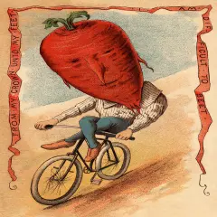 Beet Riding a Bicycle - Vintage Poster Print