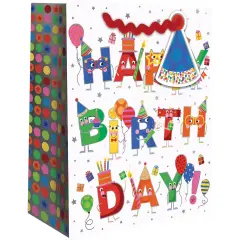 Pack/6: Birthday Characters Gift Bag - 6 x 3 x 7-1/2"