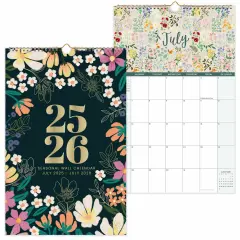 bloom daily planners 2025-26 Academic Hanging Calendar, 11" x 17", Seasonal