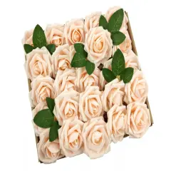 50pcs Artificial Flowers Foam Roses Wedding Party DIY Decor Pink