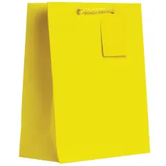 Pack/6: Matte Yellow Gift Bag - 8 x 4 x 10"