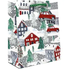 Pack/6: Christmas Town Gift Bag - 6 x 3 x 7-1/2"