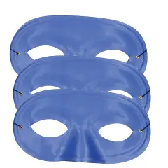 Half Domino Blue Mask Satin with Elastic Band