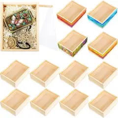 12 Pack Unfinished Wood Crates Box For Crafts