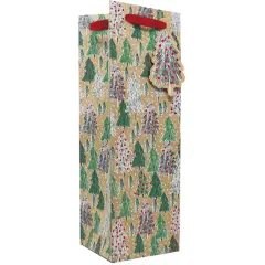 Pack/6: Opulent Tree Wine Bag - 4-1/2 x 4-1/2 x 14"