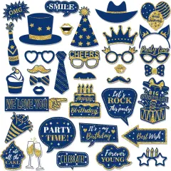 36 PCS Birthday Photo Booth Props Party Supplies