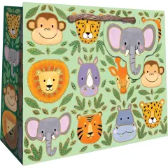 Pack/6: Jungle Animals Gift Bag - 10 x 4 x 8"