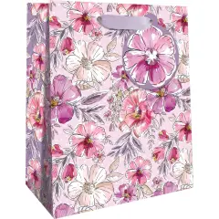 Pack/6: Fabulous Floral Gift Bag - 8 x 4 x 10"