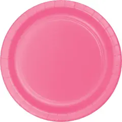 240 pc Bulk Candy Pink Sturdy Style Paper Banquet Plates 10.25 inch