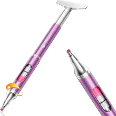 Diamond Art Painting Pen Refillable Wax, Diamond Paint Accessories Refillable Wax Pen Self-Stick Drill Pens with Metal Correction Plate for Art DIY Craft - B18