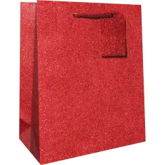 Pack/6: Red Sparkle Gift Bag - 8 x 4 x 10"