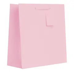 Pack/6: Matte Pastel Pink Gift Bag - 12-1/2 x 5 x 10"