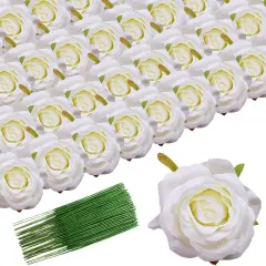 30 Pcs Silk Rose Heads Artificial Flowers Bouquets