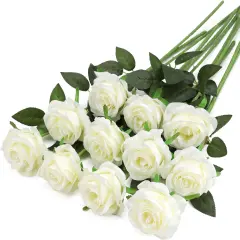 10 Pcs Fake Artificial Roses Silk Flowers