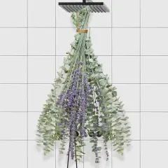 68 PCS Dried Eucalyptus Stems & Lavender Flowers Bundle for Shower,17'' Natural Real Live Eucalyptus Leaves & Aromatic Lavender Shower Plant, Mother's Day, Home Decoration,Fragrance