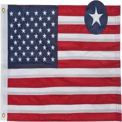 American Flag 16x24 Inches Made in USA, Embroidered Small American Flag for Boat ATV, Double Sided US Boat Flags for Outside with 2 Brass Grommets and 4 Stitching Rows Boat Cabin Decoration